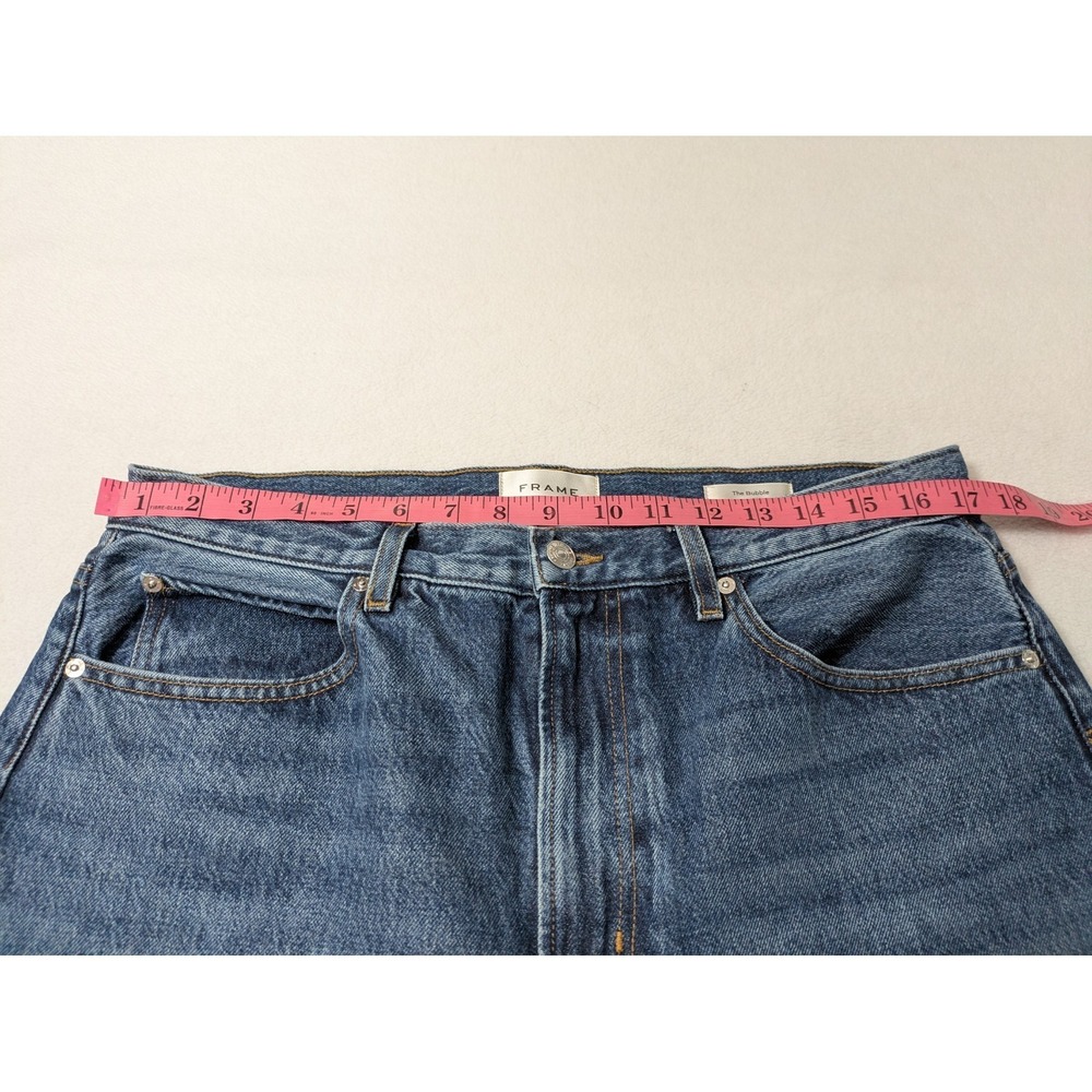 FRAME The Bubble Barrel Leg High Waist Curved Leg Jeans Blue Denim 31 - Picture 8 of 12